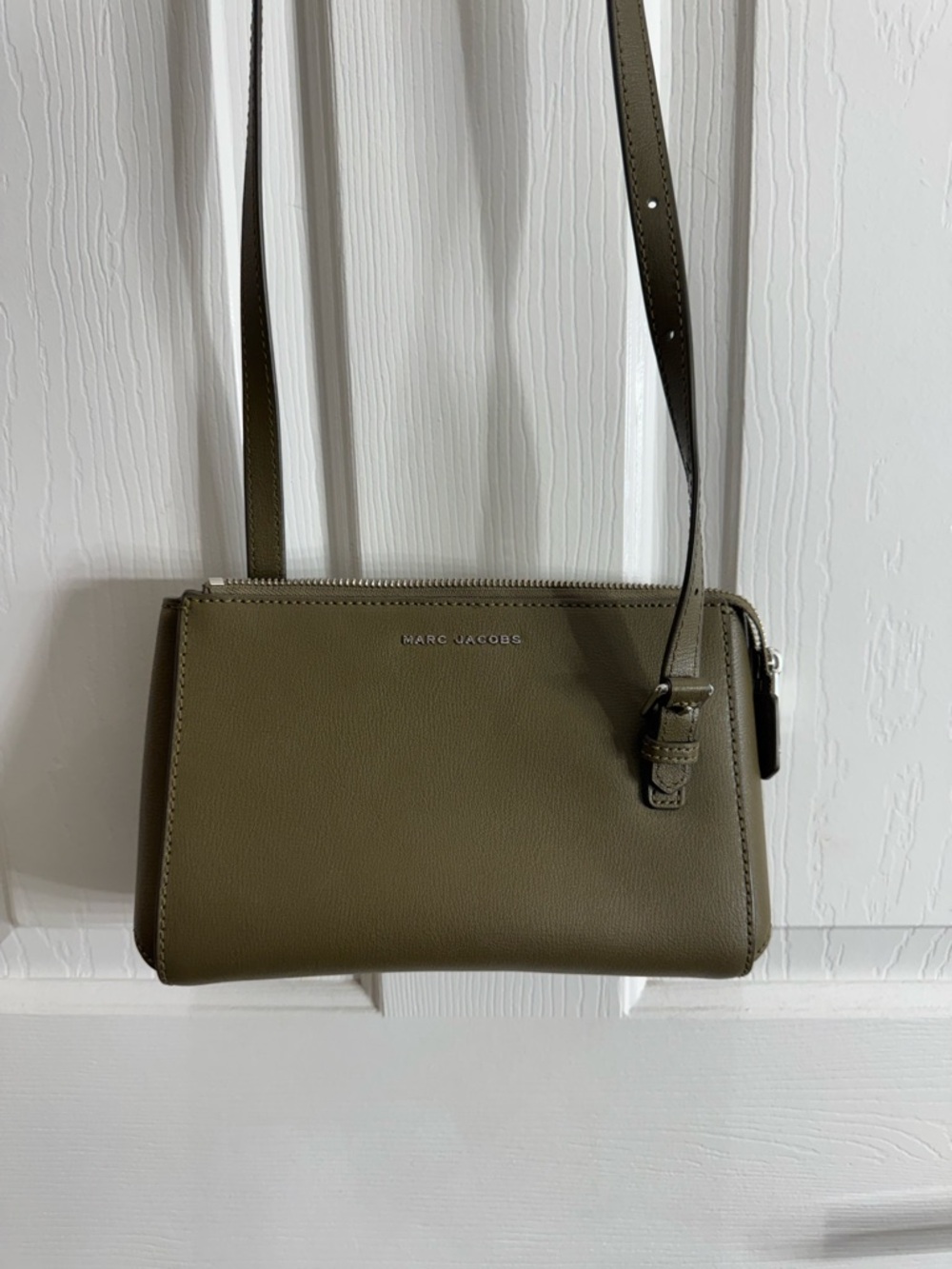 Marc Jacobs Olive Leather Crossbody with Adjustable Strap